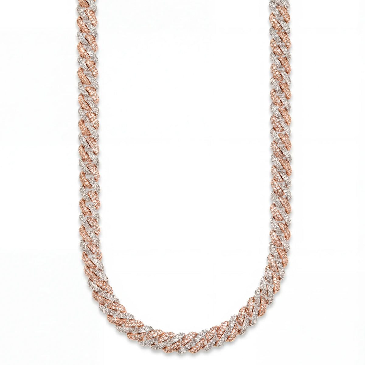 10MM Rose Gold Two-Tone Cuban Chain