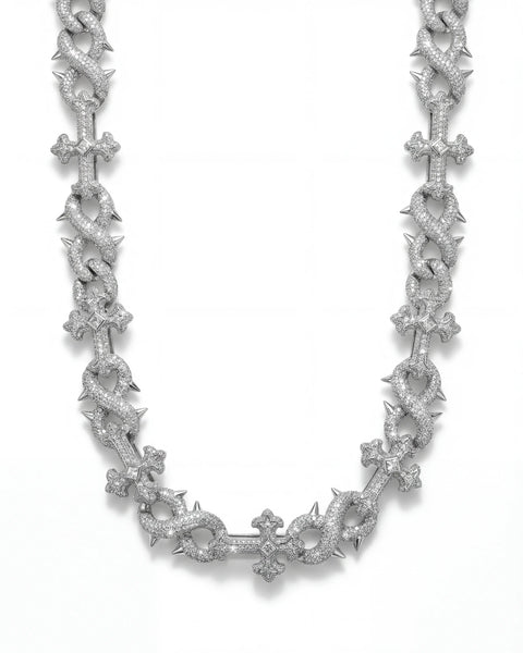 18MM Thorned Chrome Chain