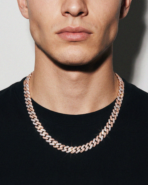 10MM Rose Gold Two-Tone Cuban Chain