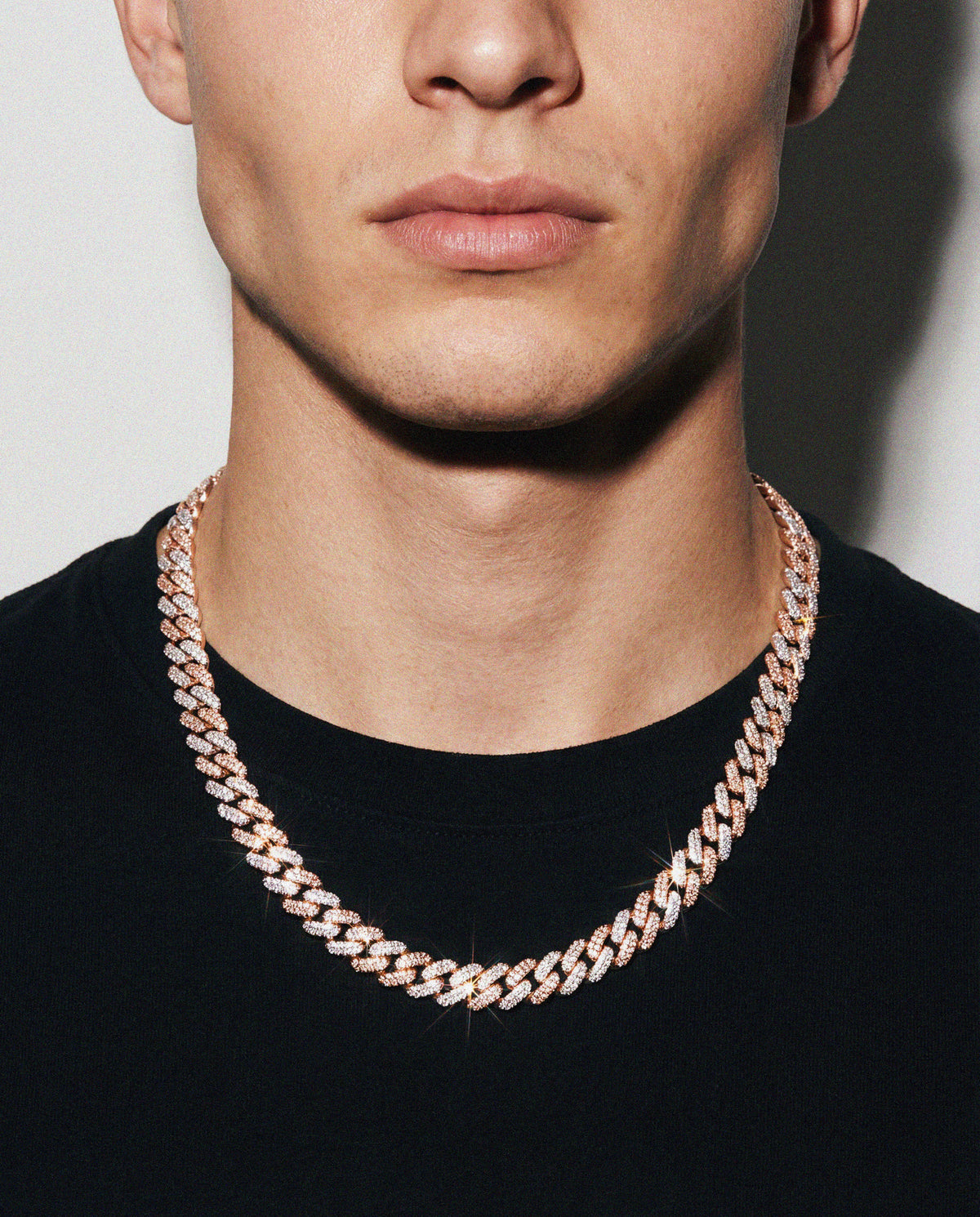 10MM Rose Gold Two-Tone Cuban Chain